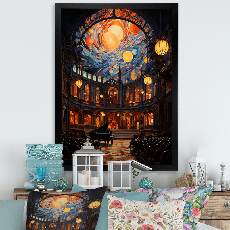 Latiya - Hall of II - reproduction sur toile, H 44 po x l 34 po x P 1,5 po, Cadre photo noir