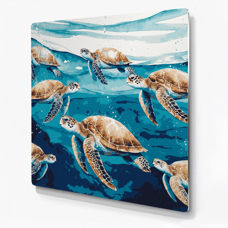 Art mural bleu nautique, H 32 po x l 32 po