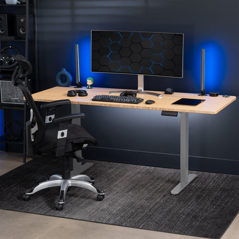 Vivo Dual Motor 71” X 30” Standing Desk, Bamboo
