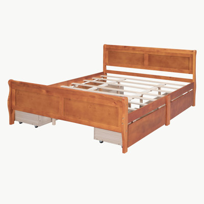 Queen Size Wood Platform Bed With 4 Drawers -  Alcott Hill®, CB1434DE67CA4AA98B36E42026F4BCF5