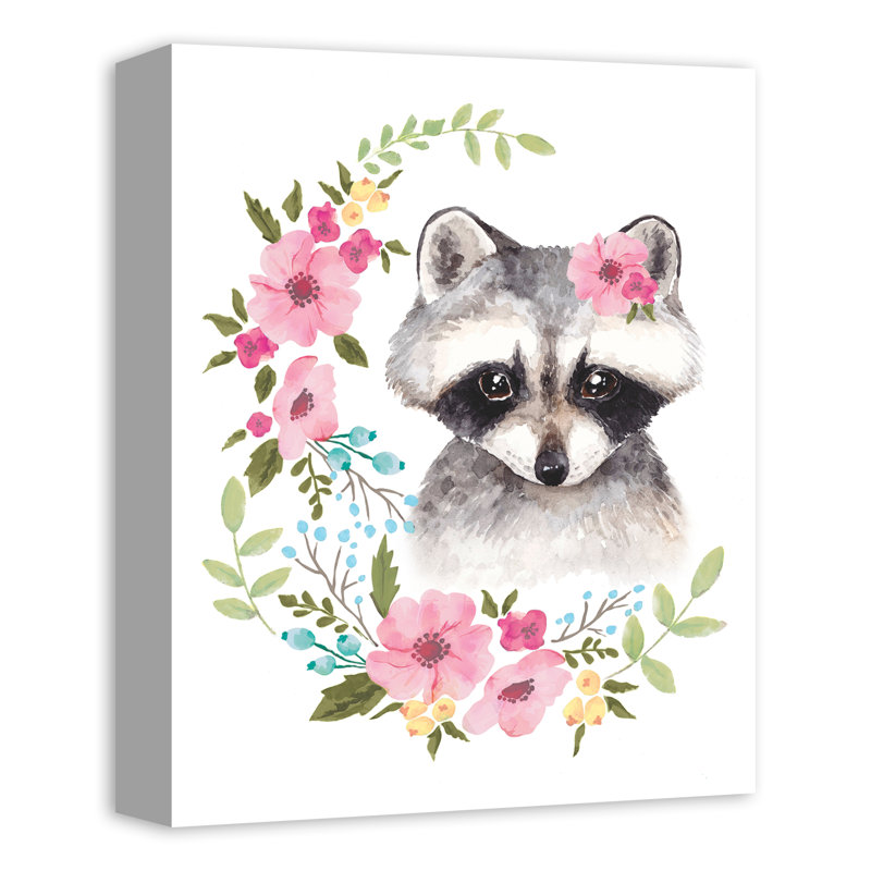 Art sur toile aquarelle raton laveur Meda