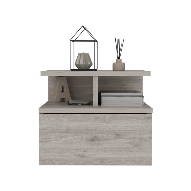 Reister Floating Nightstand Flopini, One Drawer, Light Gray