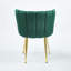 Chaise de salle à manger moderne (ensemble de 2) avec pieds en tube de fer, velours et dossier confortable-1226980660