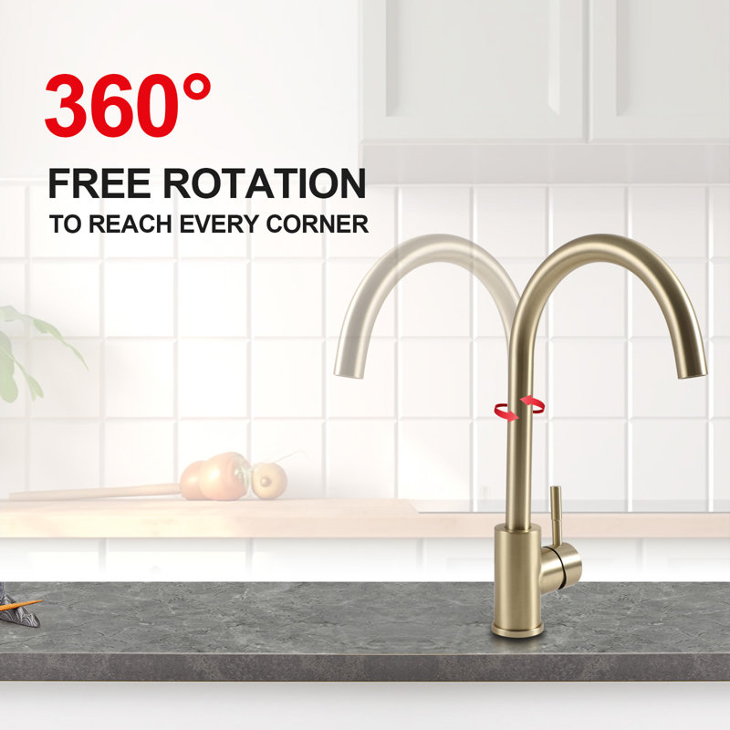 Lordear Kitchen Faucet, Brushed Gold