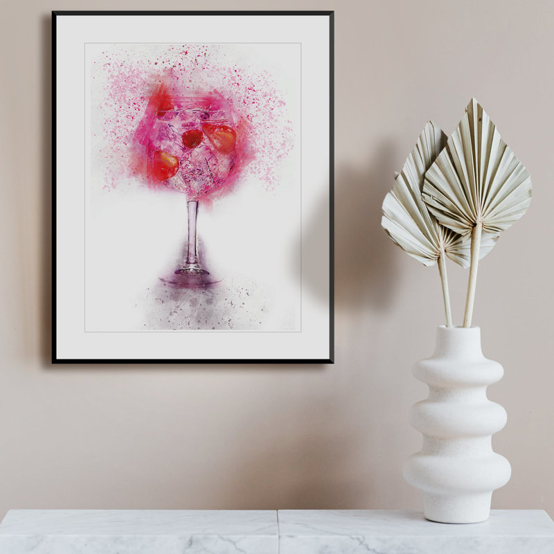 Pink Gin Glass - Single Picture Frame Print