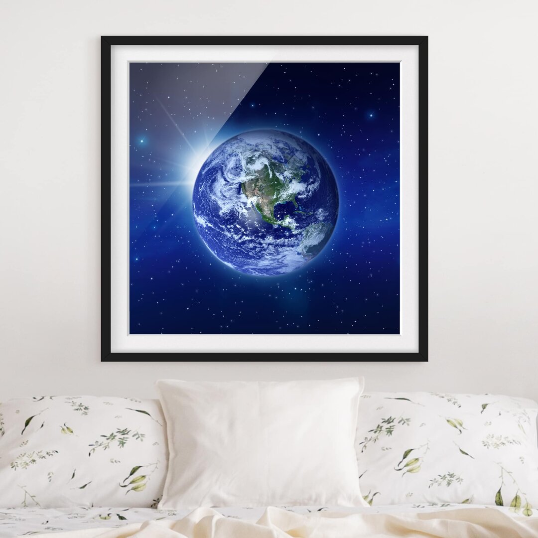 Gerahmtes Poster Earth in Outer Space