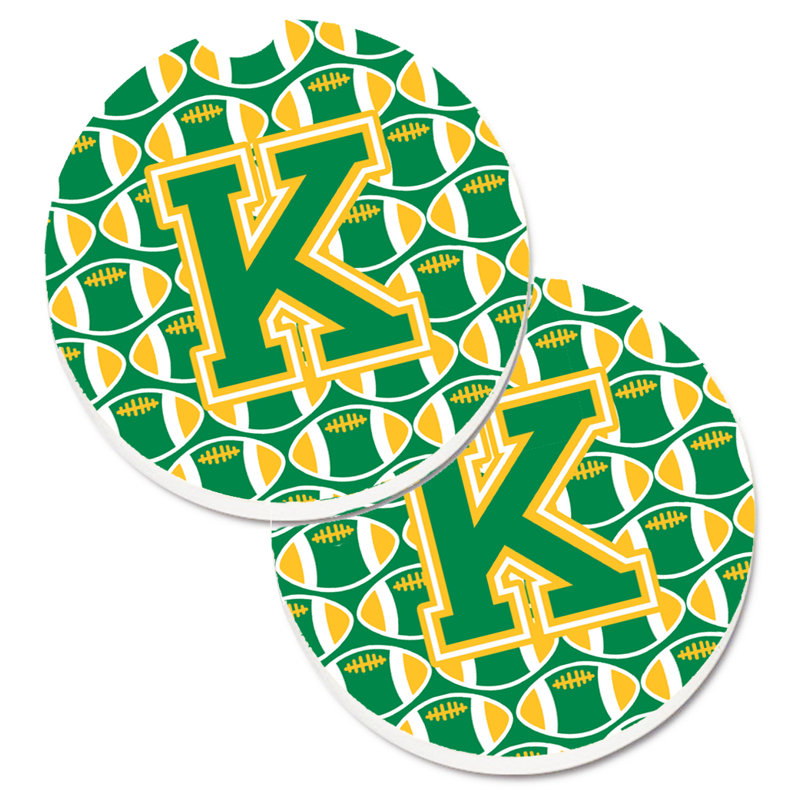 Sous-verre de football, K, Vert/doré