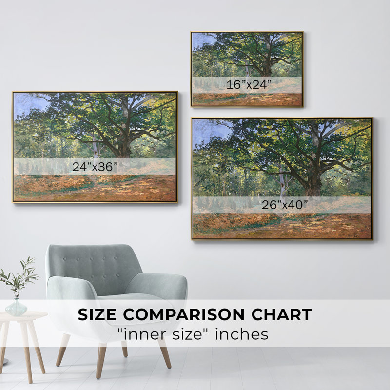Paysage rétro-CCXL III, Toile avec cadre flottant or, H 25 po x l 37 po x P 2 po