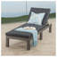 Chaise longue d'extérieur avec coussin imperméable, rotin PE noir et structure en fer