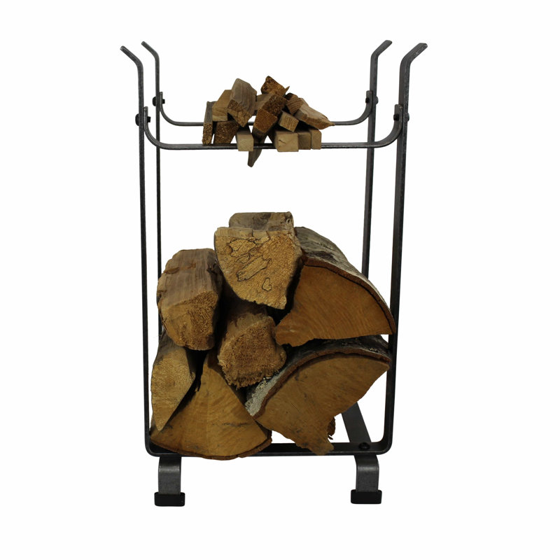 Handcrafted Modern Industrial Log Rack Hammered Steel
