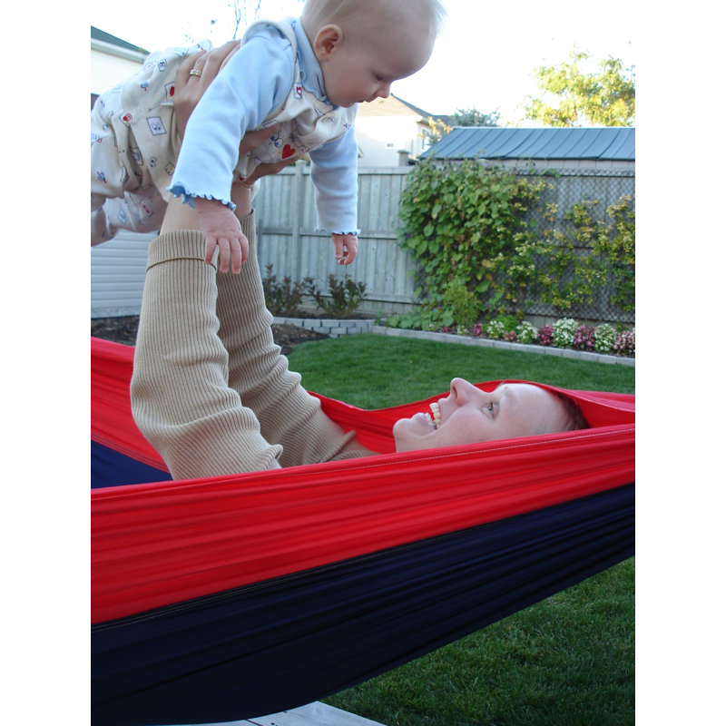 Lucia Double Camping Hammock, Double, Navy / Red