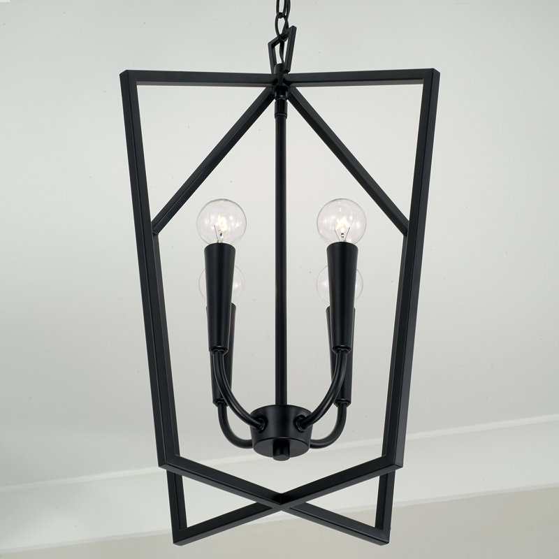 4 - Light Lantern Pendant, Matte Black