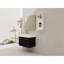 Meuble-lavabo mural de 30 po avec lavabo et support de rangement, lavabo gauche en résine à bords épais, ensemble KD
