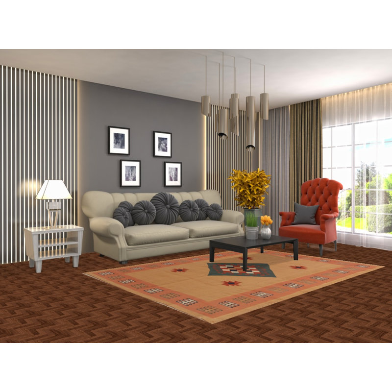 Tapis géométrique Kilim 6 x 8