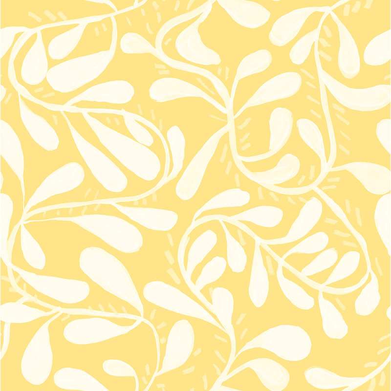 Susan Hable Floral Wallpaper Double Roll, White/Yellow