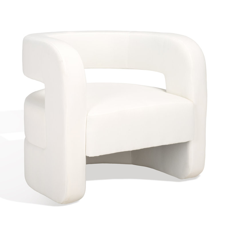 Anissa Upholstered Armchair, White Linen Blend