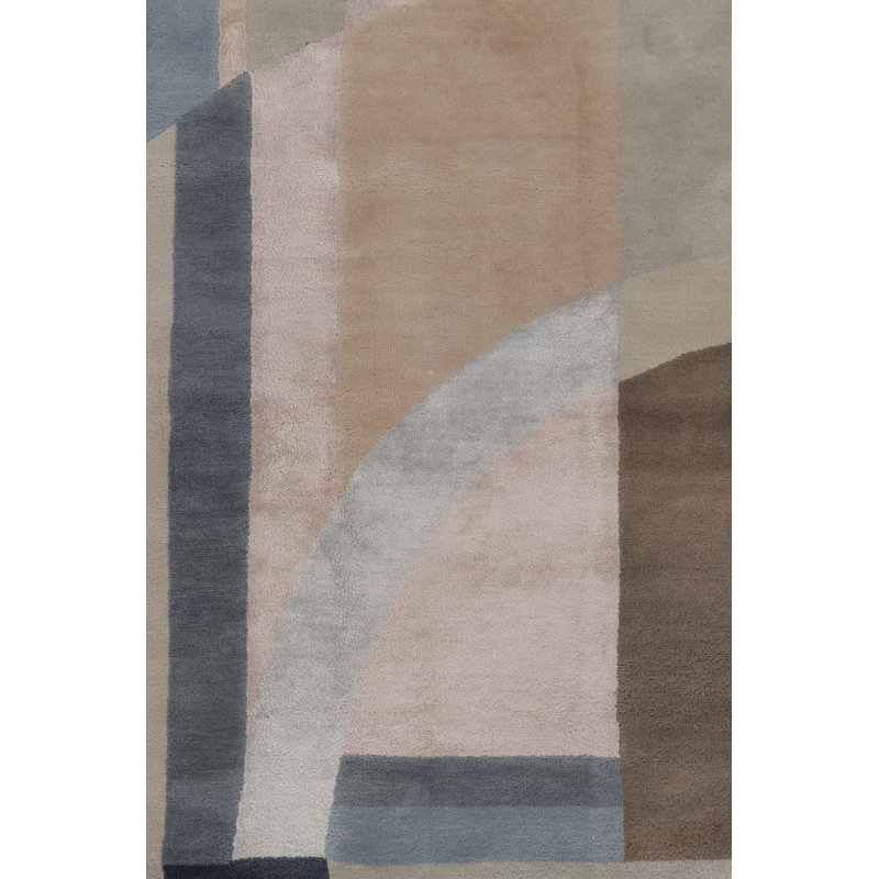 Mid Century Modern Handmade Wool Area Rug