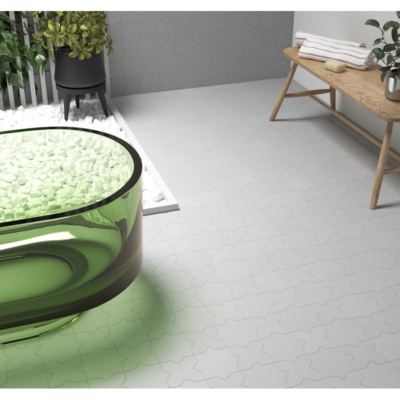 Porto Star+Cross 6.1 in. x 11.9 in. Porcelain Wall and Floor Tile (10.54 Sq. Ft. / Case), Oxford Gray