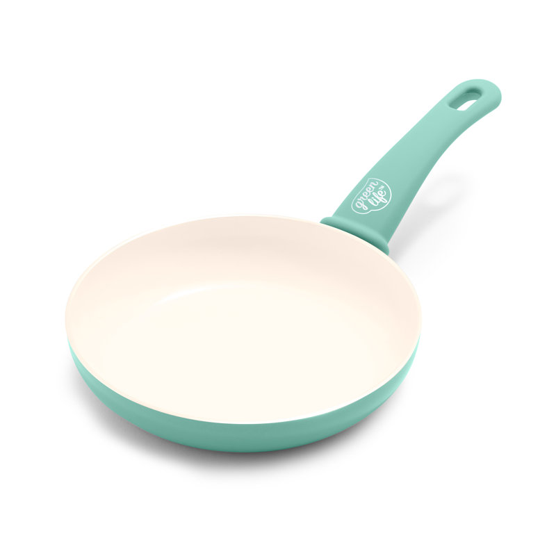 Poêle à frire antiadhésive en céramique GreenLife Soft Grip, 8 po de diamètre, Turquoise