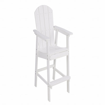 Outdoor Patio Chair, White Color, Made Of Sturdy HIPS Material, Equipped With 304 Stainless Steel Accessories