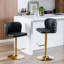 Tabourets de bar pivotants à hauteur de siège réglable, tabourets de bar rembourrés en polyuréthane moderne avec dossier complet capitonné, pour pub à domicile et îlot de cuisine (ensemble de 2)-1099034794