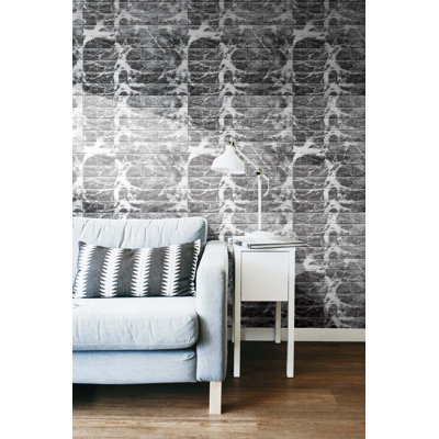 Grey, Off White Faux Marble Bricks 3D Wall Panel, Peel And Stick Wall Sticker, Self-Adhesive Foam Wallpaper For Interior Design Wall Panelling Decor, 2.3Ft X 2.5Ft, 5.75 Sq Ft Each