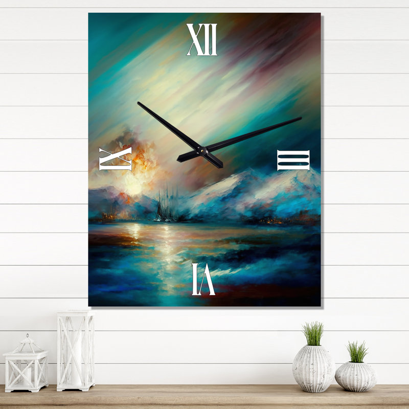 Horloge murale plage mystique Aurora Borealis, Petit