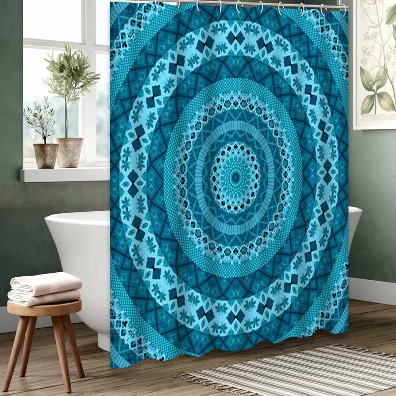Rideau de douche bleu imperméable, rideaux de douche pour la salle de bain avec 12 crochets, 72" L x 78" W