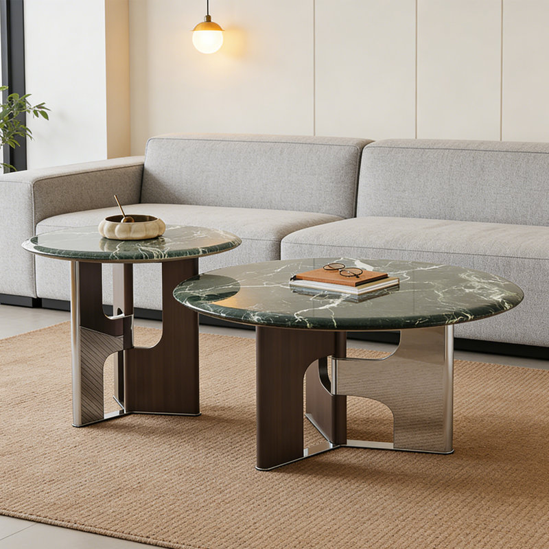 Table basse Luxury, H 15,7 po x l 31,5 po x P 31,5 po, Noir / blanc