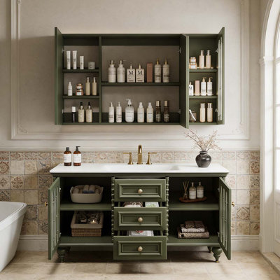 Meuble-lavabo à grande capacité de style français