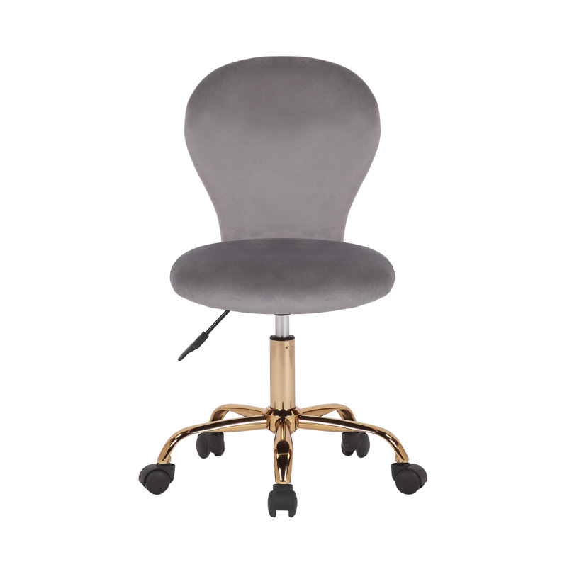 Bohon Velvet Task Chair, Grey