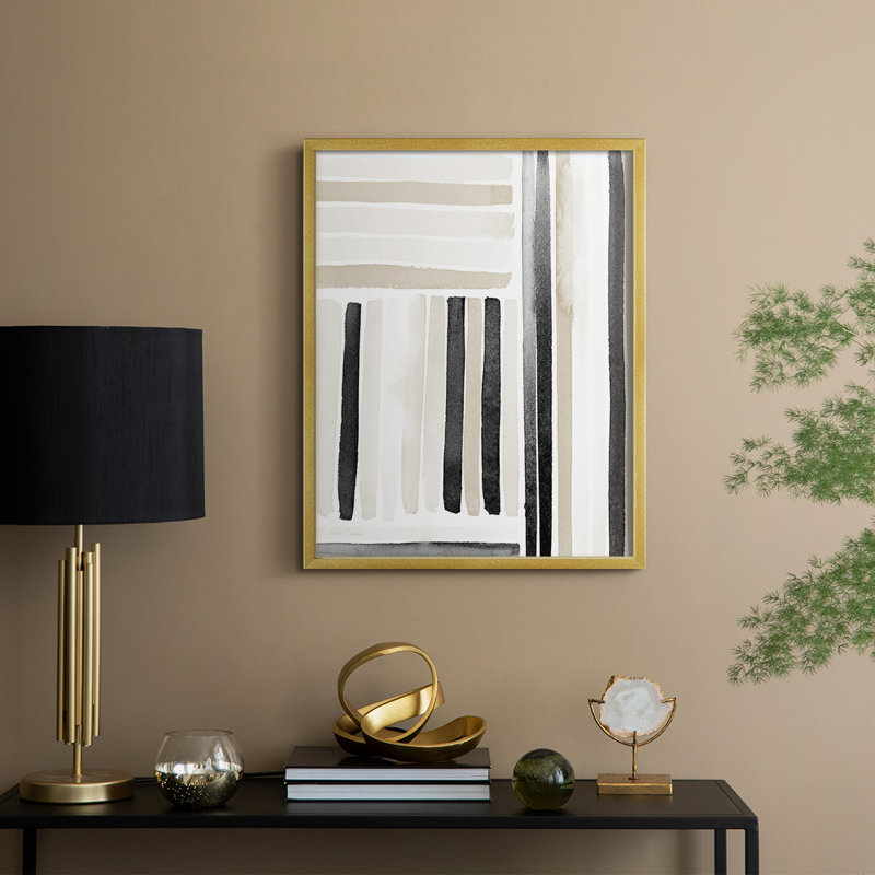 Neutral Lines I Framed Print - Solid Wood