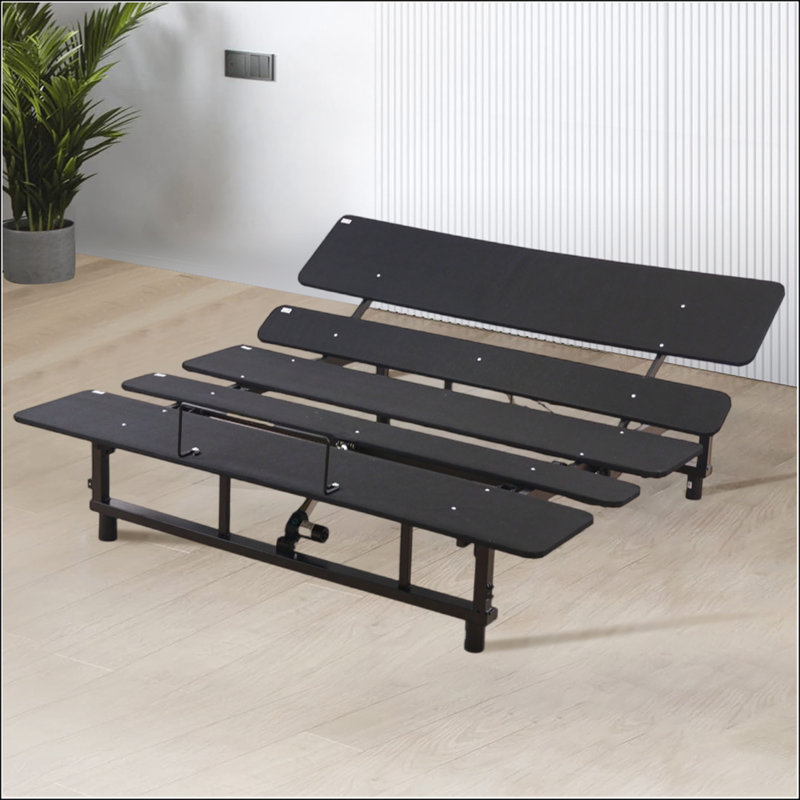 Adjustable Bed Base Frame with Head and Foot Incline, Wireless Remote, Zero Gravity, Quiet Motor, Black, Queen Size