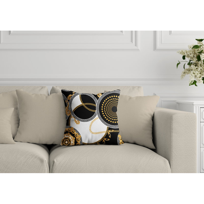 Housse et insert de coussin extérieur Tobin, L 15 po x H 15 po, Noir
