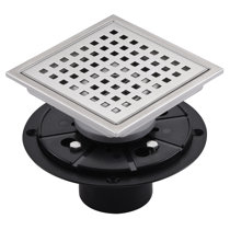 Design House 542852-SS Square Shower Drain, 4 in, Stainless Steel