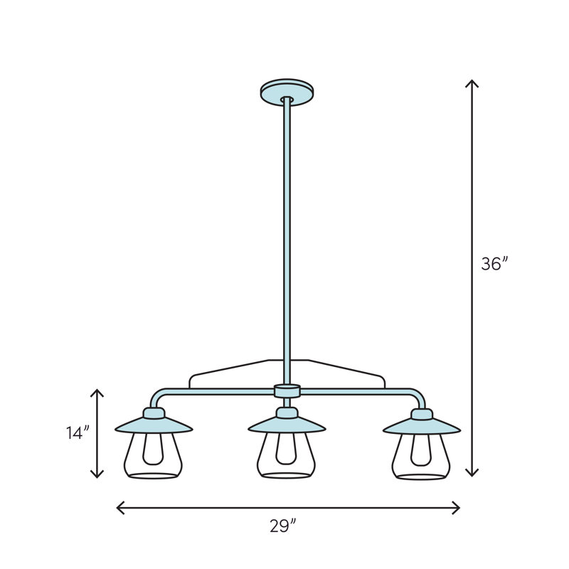 Luminaire suspendu à 1 lumière pour îlot de cuisine