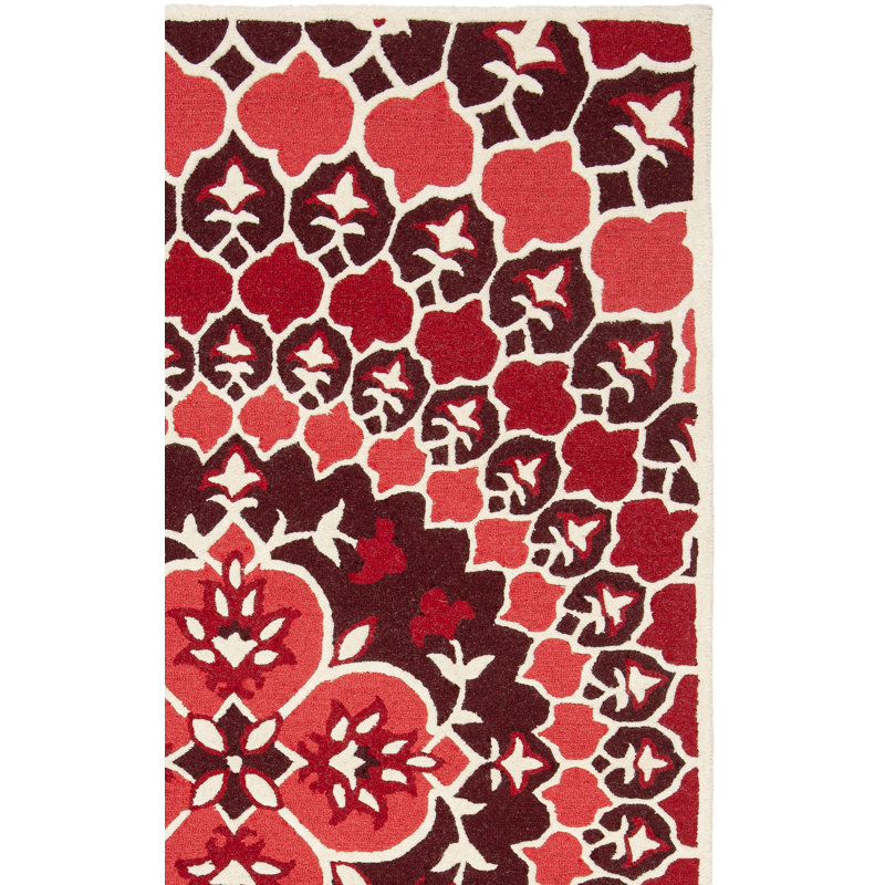 Tapis floral en laine touffeté à la main Miu, Rectangle 2 pi x 3 pi