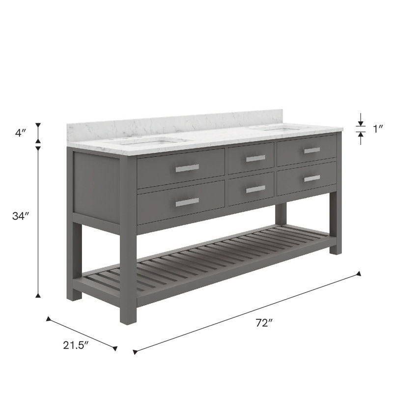Madalyn 72'' W Vanity, Cashmere Gray