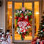 Paquet de 1 couronne de Noël en forme de larme artificielle en forme de pin avec pommes de pin et baies pour Noël-1374776612