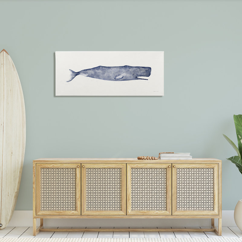 Illustration classique d'aquarelle sur baleine classique par Stephanie Workman Marrott, H 20 po x l 48 po