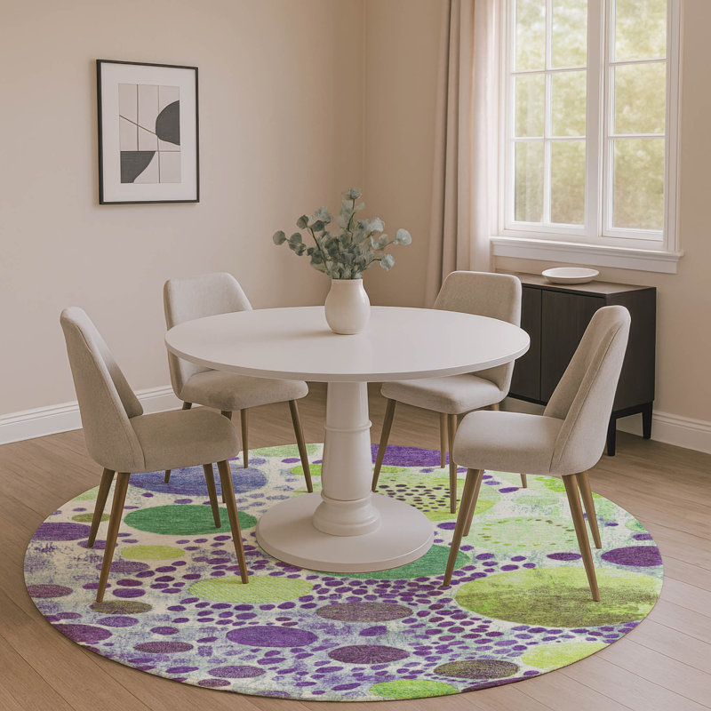 Premium Machine Washable Farolt AMF1895 Geometric Rug/AMF1895PP, Round 8'