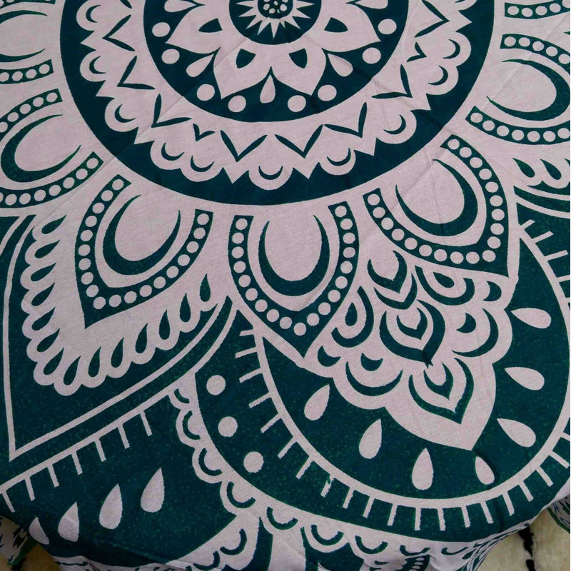 Norazn 100% Cotton Blooming Tablecloth, Green