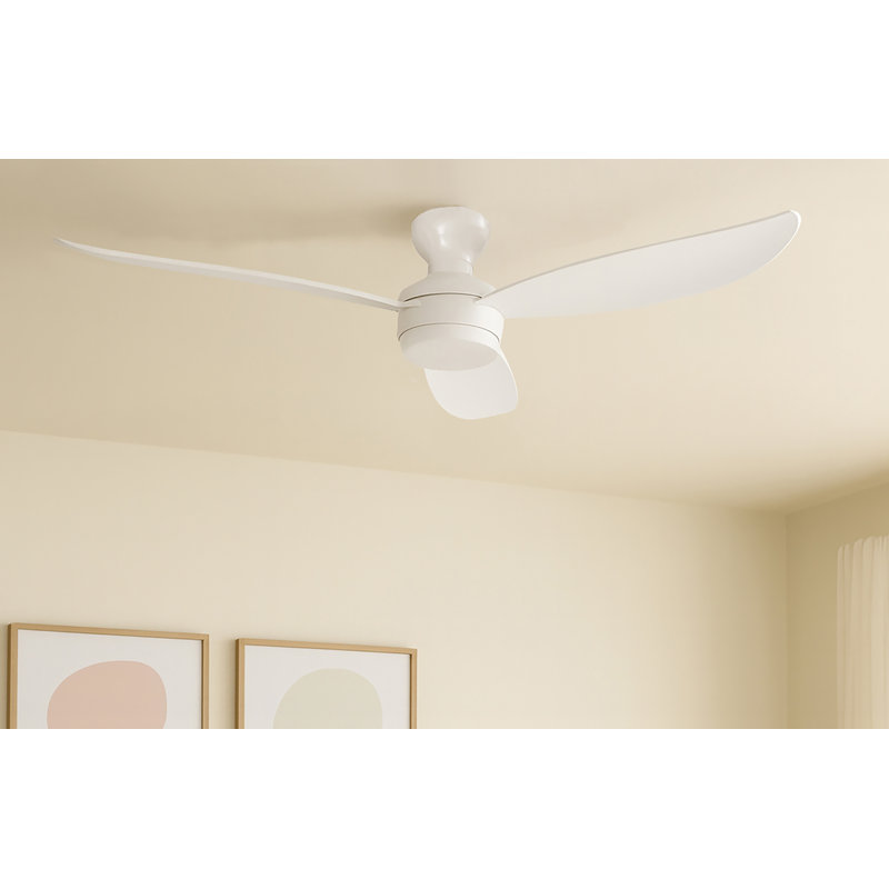 Banks - Ventilateur de plafond à DEL 3 pales 52 po - Finition blanche - Type de commande murale, Commande murale, Blanc