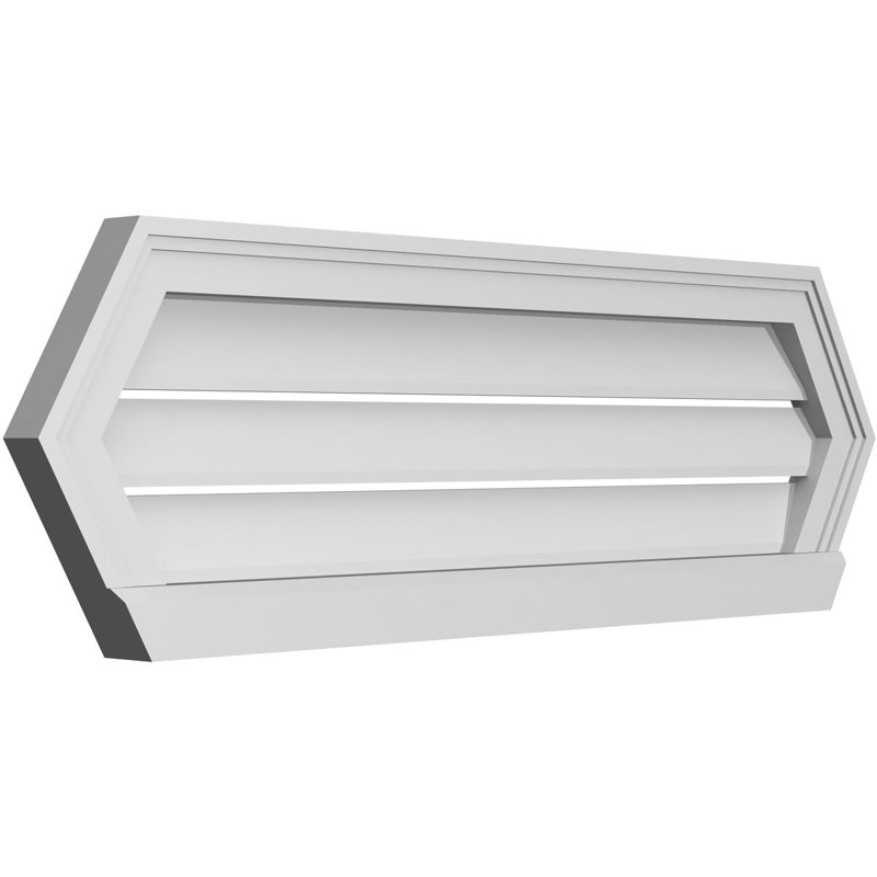 Évent horizontal fonctionnel à pignon en uréthane à surface horizontale Signature, H 12 po x l 38 po x P 2 po