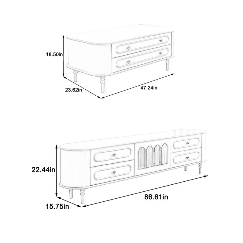 TV cabinet coffee table eco-friendly solid wood