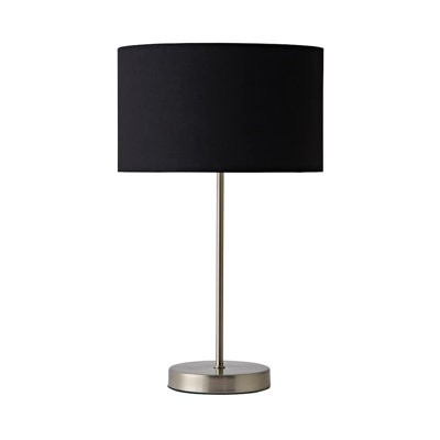 Dadiva Brushed Chrome Stem Table Lamp with Velvet Reni Shade