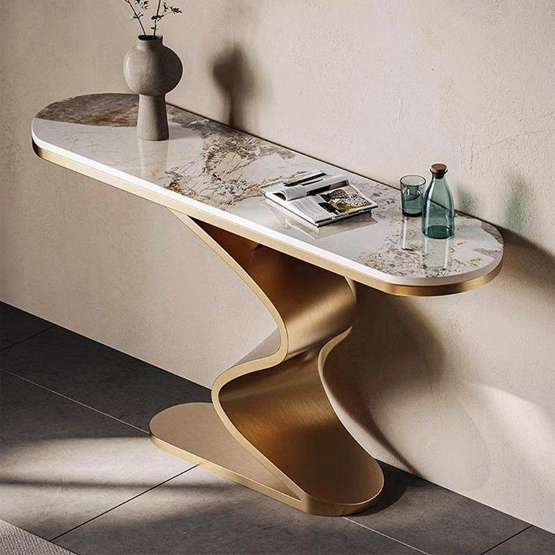 Console en pierre frittée de style américain, 33.4" H x 47.2" W x 13.7" D