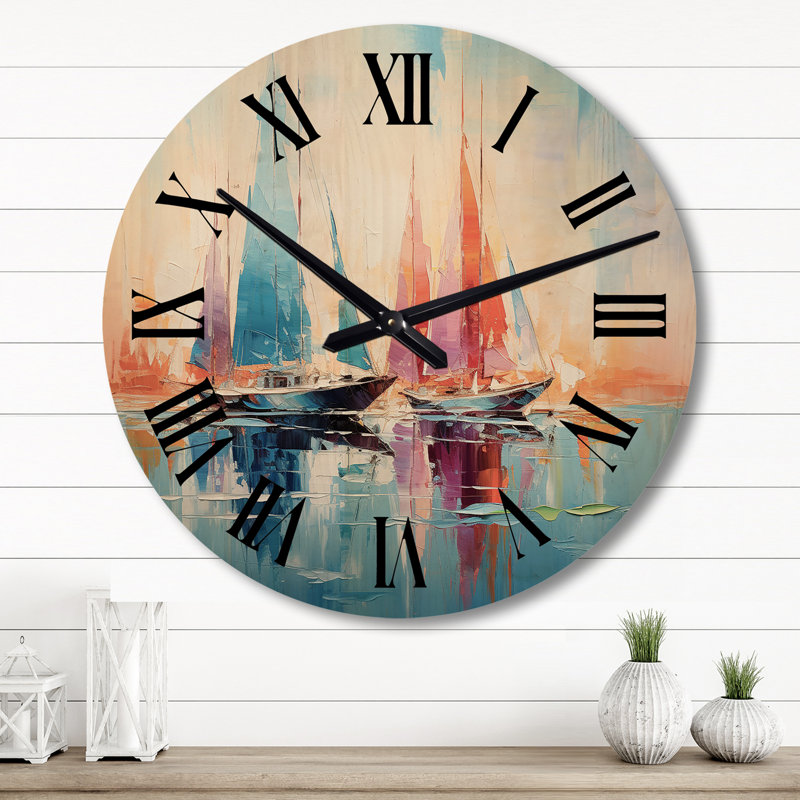 Horloge murale en bois massif Okan, Grand