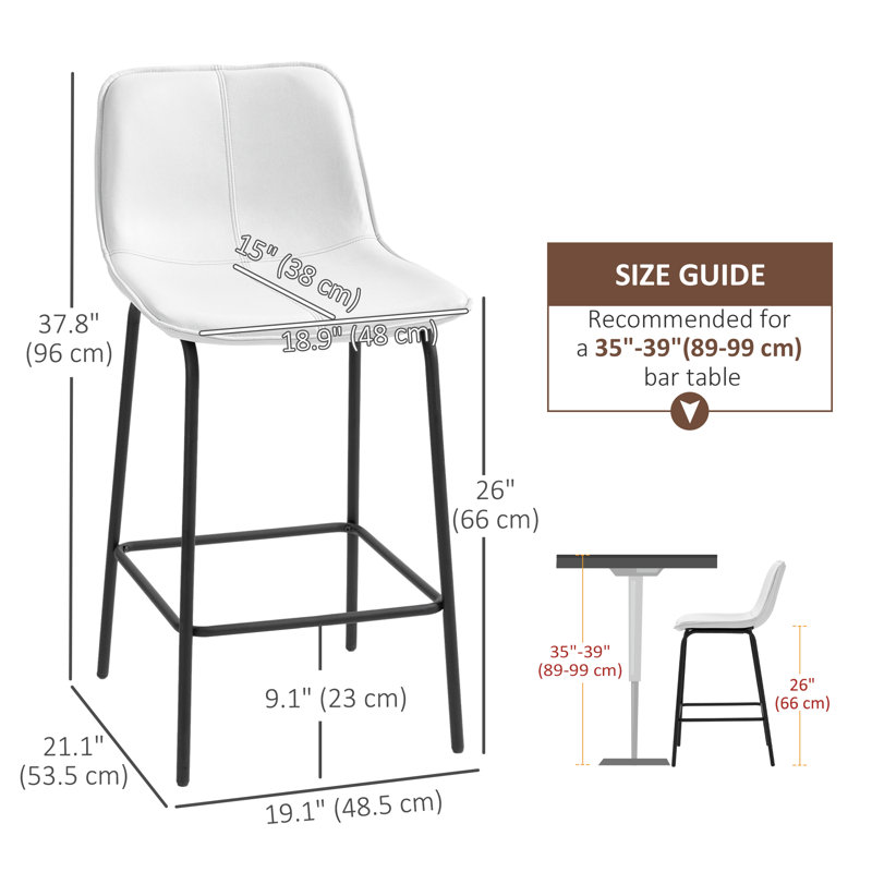 Tabouret de comptoir 26 po Ransell, Blanc