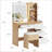Vanity Desk With Led Mirror, Makeup Vanity Desk With 4 Drawers, Power Outlets, Storage Stool, Storage Shelves & Hair Dryer Holder , Adjustable 3 Lighting Modes, Makeup Vanity Set For Bedroom-1983691831